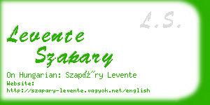 levente szapary business card